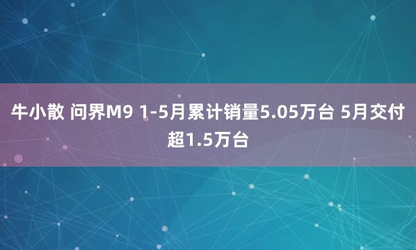 牛小散 问界M9 1-5月累计销量5.05万台 5月交付超1.5万台