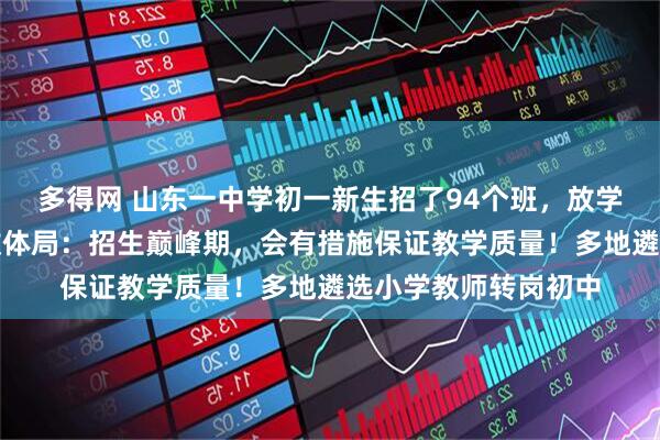 多得网 山东一中学初一新生招了94个班，放学时人山人海！当地教体局：招生巅峰期，会有措施保证教学质量！多地遴选小学教师转岗初中