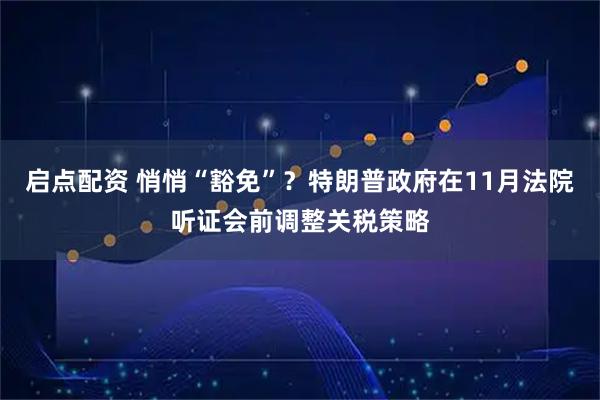启点配资 悄悄“豁免”？特朗普政府在11月法院听证会前调整关税策略